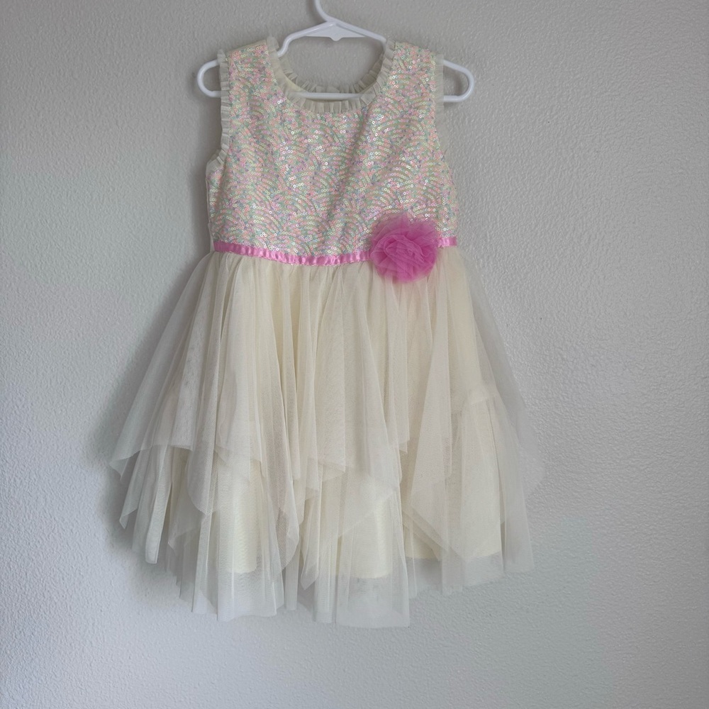 Toddler Yellow Tulle Sequence  Dress